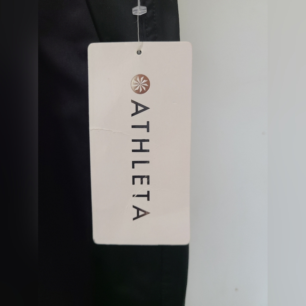 Athleta Radiant Shiny Black Joggers Zipper & Snap Hem Sz 16 NWT - Picture 11 of 13